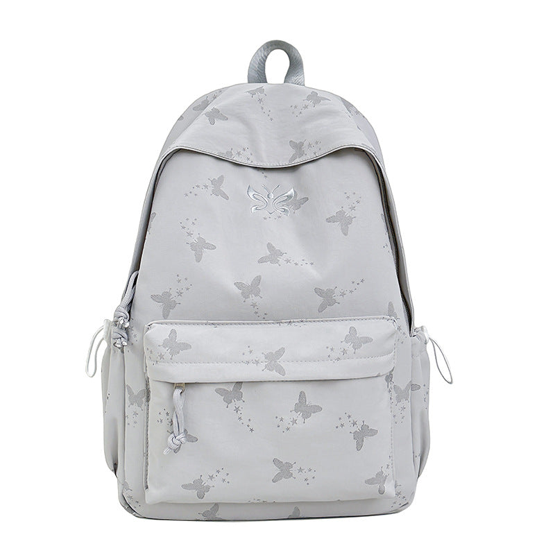 Versatile women's butterfly print backpack, a stylish fashion bag for everyday carry, school, or casual wear.