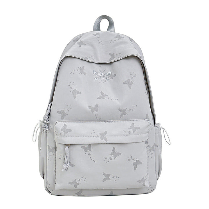 Versatile women's butterfly print backpack, a stylish fashion bag for everyday carry, school, or casual wear.