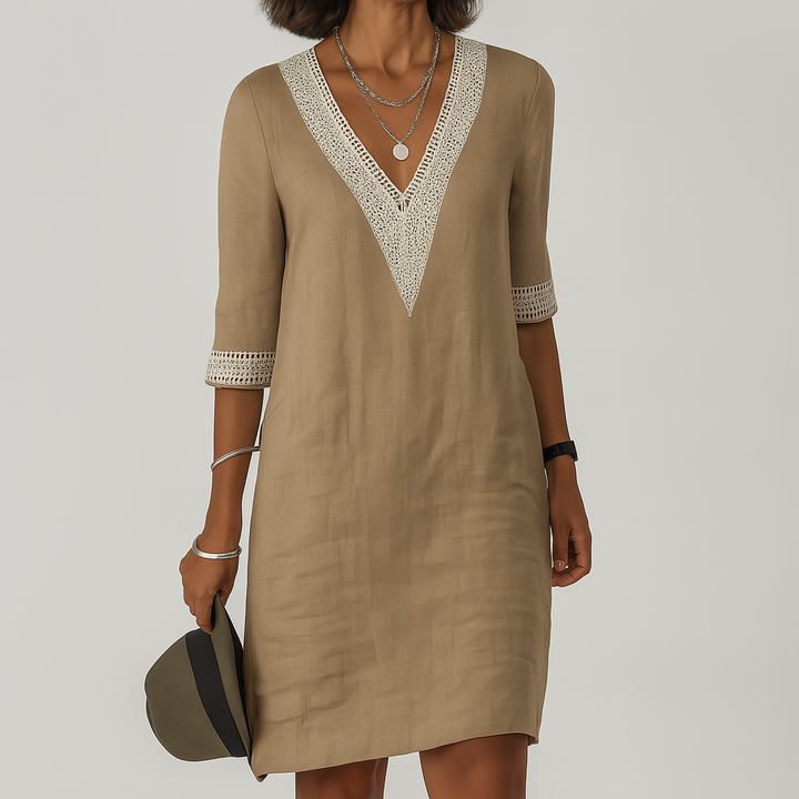 Stylish women's breezy midi summer dress for effortless casual comfort. Perfect for spring vacations.
