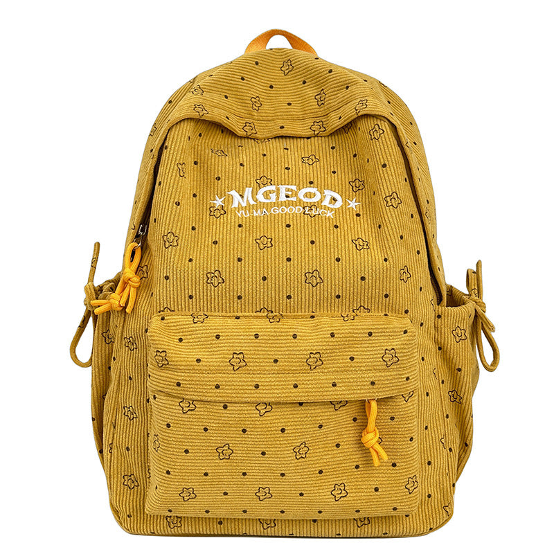 Fashionable women's floral print backpack, a durable and stylish accessory for daily adventures or school.