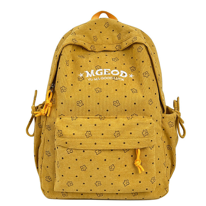 Fashionable women's floral print backpack, a durable and stylish accessory for daily adventures or school.