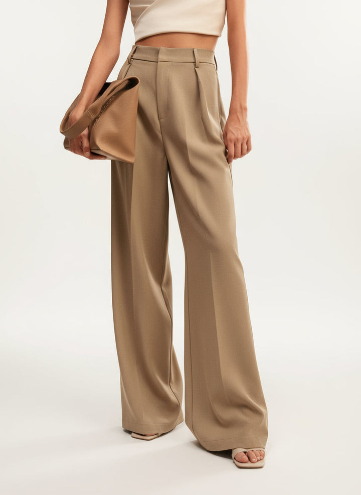 Comfortable and elegant women's high waist wide leg pants, tailored for professional and office environments.