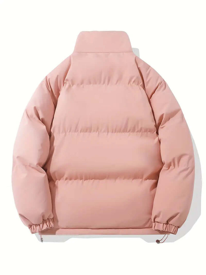 Warm women's puffer jacket with hood. Weather-resistant winter outerwear for ultimate cold protection.