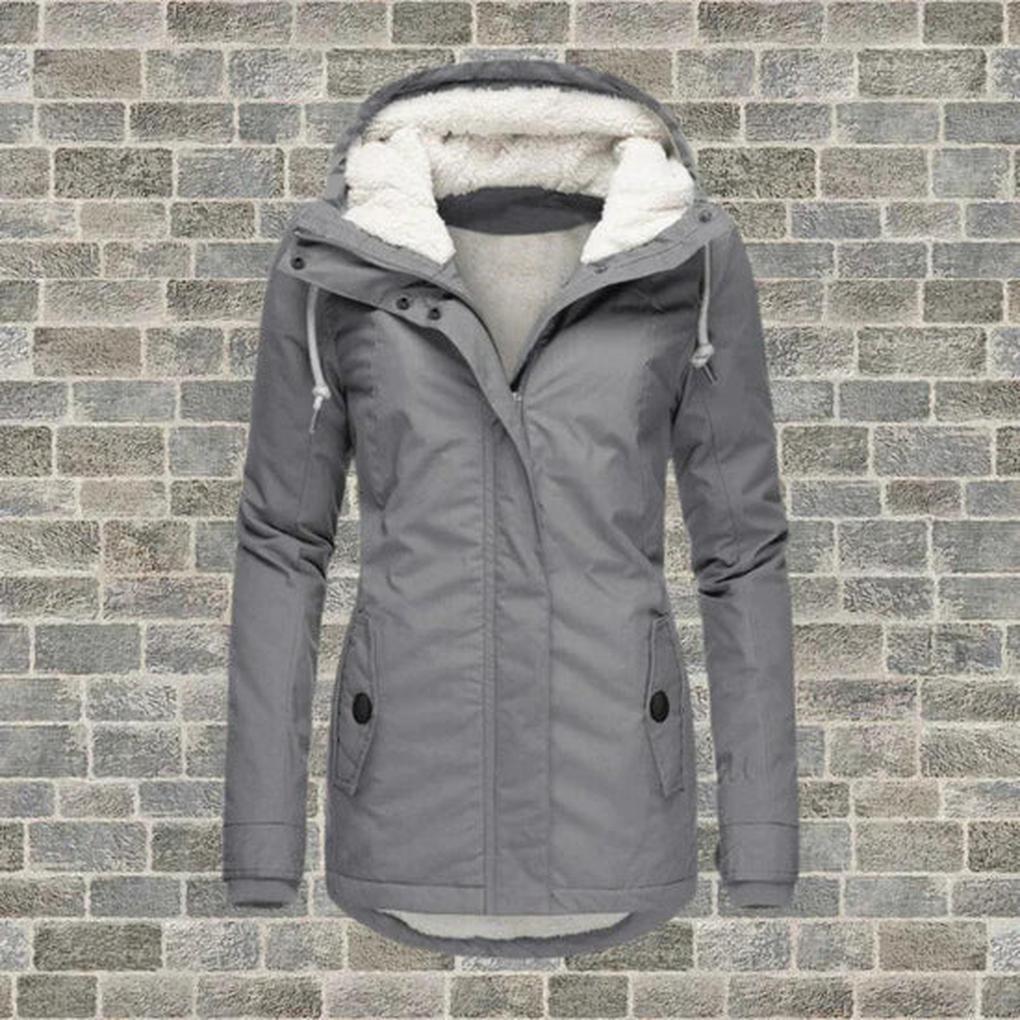 Stylish women's hooded winter coat, insulated for warmth. Perfect cold weather gear for protection & fall fashion.