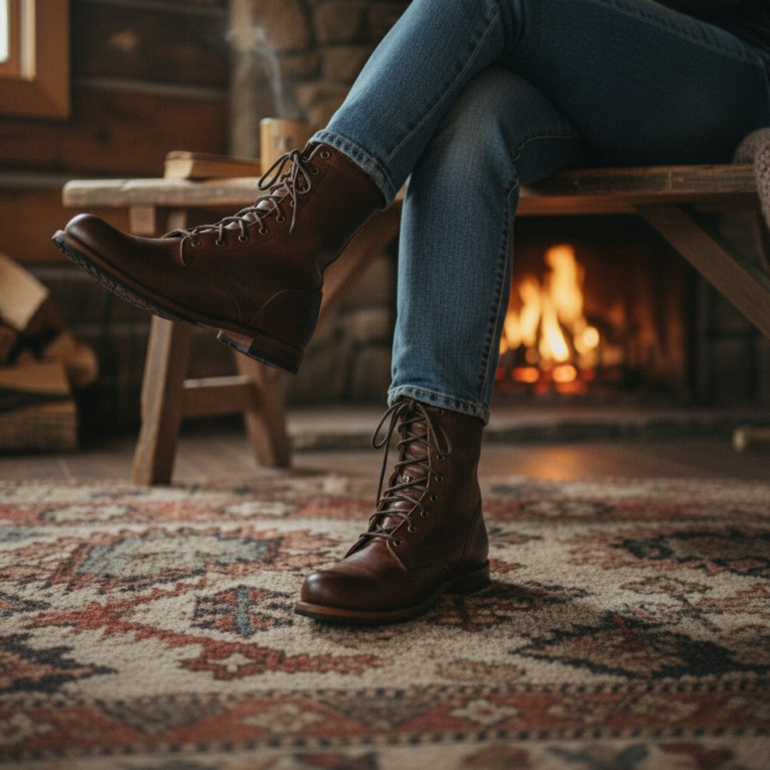 Versatile women's mid-calf lace-up boots, blending style and comfort for your everyday fall & winter fashion.