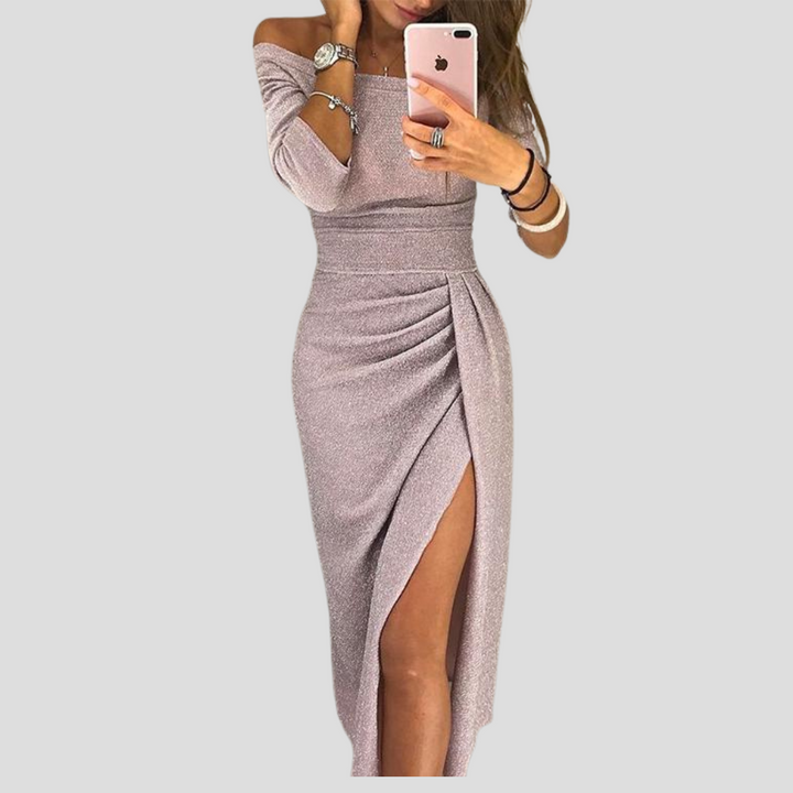 Stylish & versatile women's flared midi dress. Elegant design with pockets, perfect for day or evening wear.