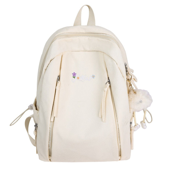 Chic women's multi-compartment shoulder bag, perfect as a stylish school, work, or daily functional backpack.