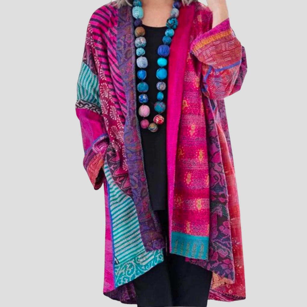 Women's stylish open-front long-sleeve cardigan. Fashion knit for versatile layering, offering an elegant casual chic look.