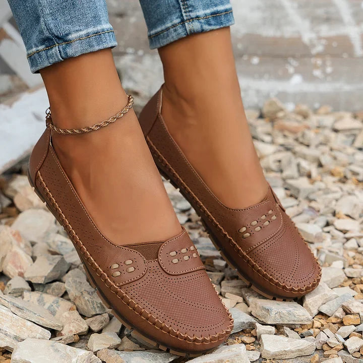 Women's stylish casual slip-on shoes, offering premium orthopedic support & comfort for daily wear.