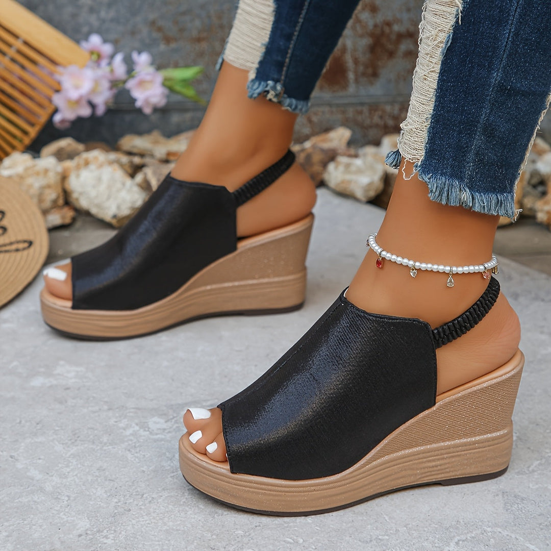 Comfortable women's orthopedic wedge sandals. Provides arch support and superior comfort for casual summer wear.