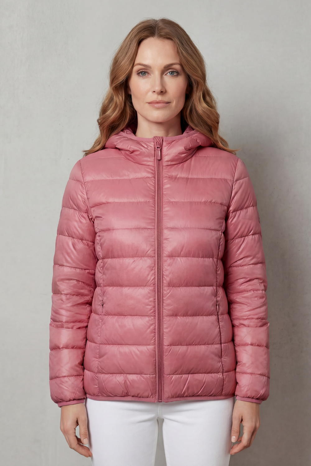Women's black all-weather waterproof layering coat, offering full protection and style.