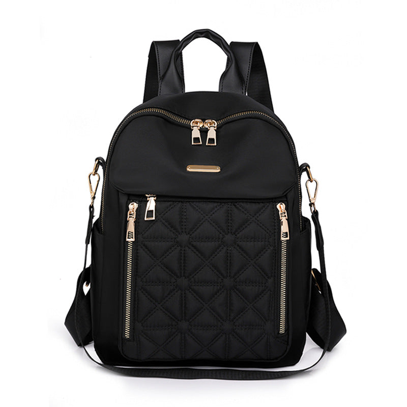 Fashionable multi-compartment quilted backpack for women, a comfortable and durable travel accessory.