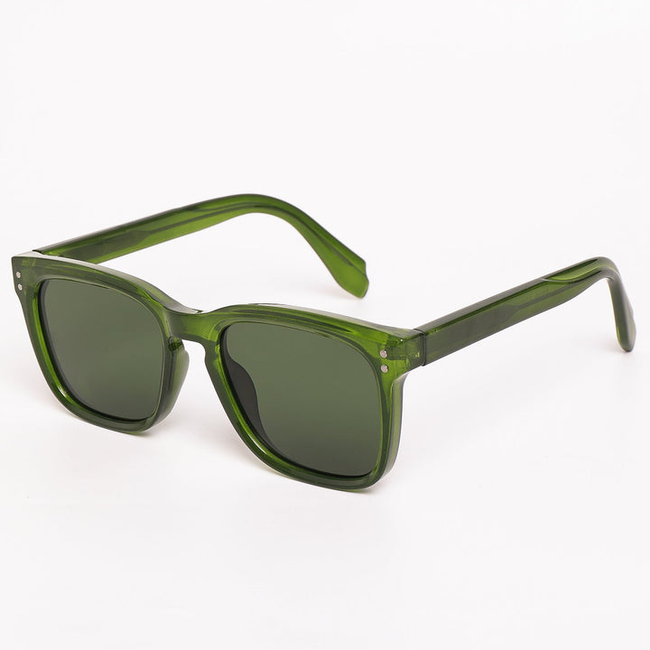 Modern women's sunglasses featuring a chic textured plastic frame, providing essential UV eye protection.
