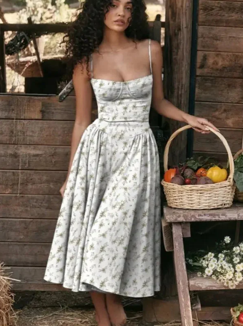 Versatile women's V-neck midi dress. Stylish, casual, & flowy for summer. Perfect vacation, beach or everyday wear.