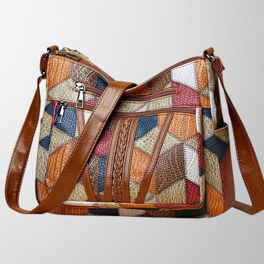 Stylish women's vegetable leather handbag, perfect everyday shoulder or crossbody fashion accessory.