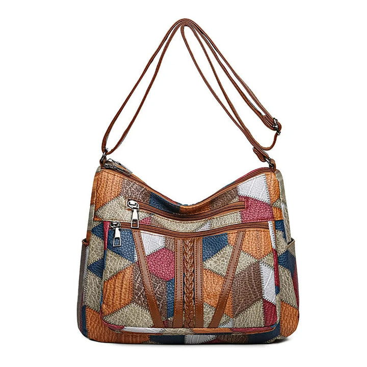 Sophisticated vegetable leather handbag for women. Practical shoulder/crossbody style, perfect for daily wear.