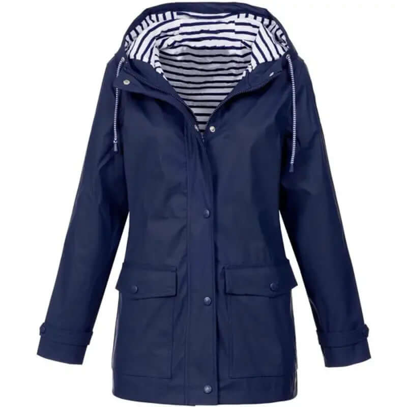 Stylish women's waterproof & windproof outdoor jacket for all-weather protection.