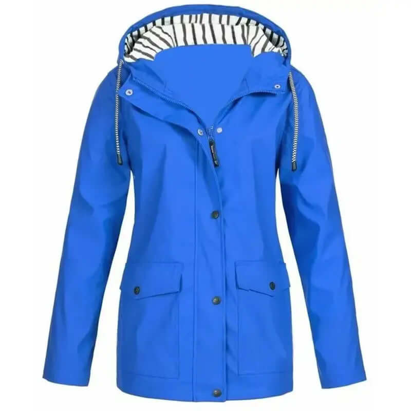 Stay dry in this women's waterproof & windproof outdoor jacket. Perfect for any weather.