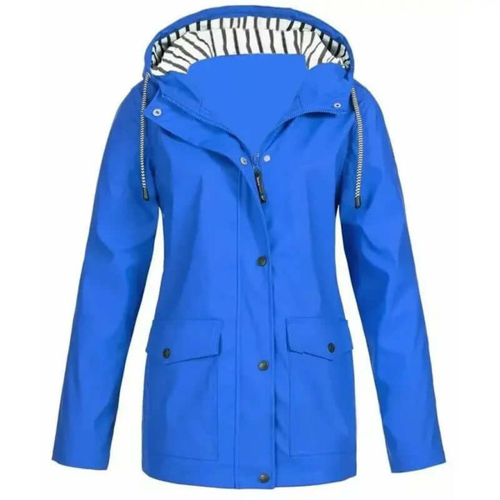 Stay dry in this women's waterproof & windproof outdoor jacket. Perfect for any weather.
