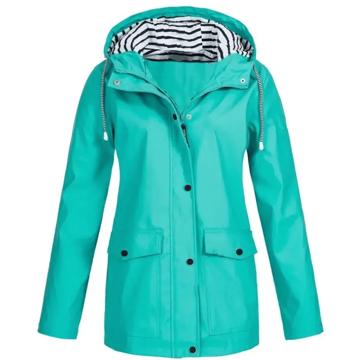 Women's lightweight waterproof outdoor jacket, windproof for hiking & everyday wear.