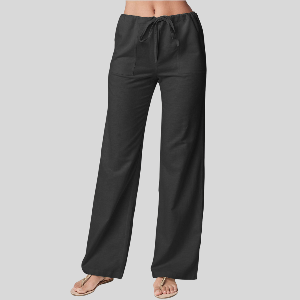 Effortless women's relaxed wide leg pants, comfortable & stylish for casual summer or spring outfits.