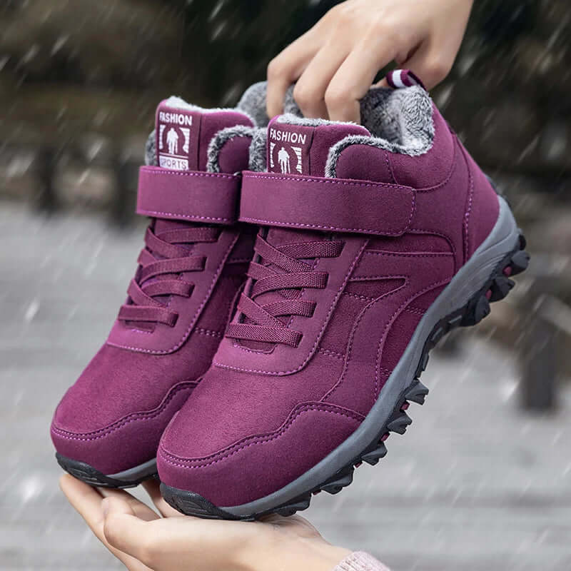 Stylish women's winter ankle snow boots for cold weather. Warm, comfortable & weather-resistant footwear.
