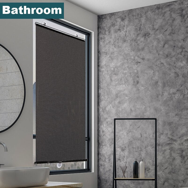 Modern roller blind for sun protection. Offers heat & glare reduction, easy no-drill installation, sleek home decor.