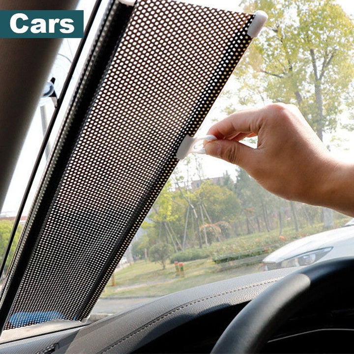 Adhesive mount roller blind, blocks sun & reduces heat. Glare control, privacy, & easy installation for any window.