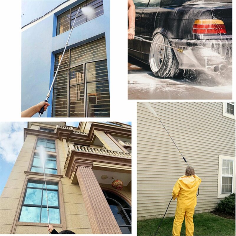 High pressure telescoping gutter cleaner wand for effective outdoor home maintenance.