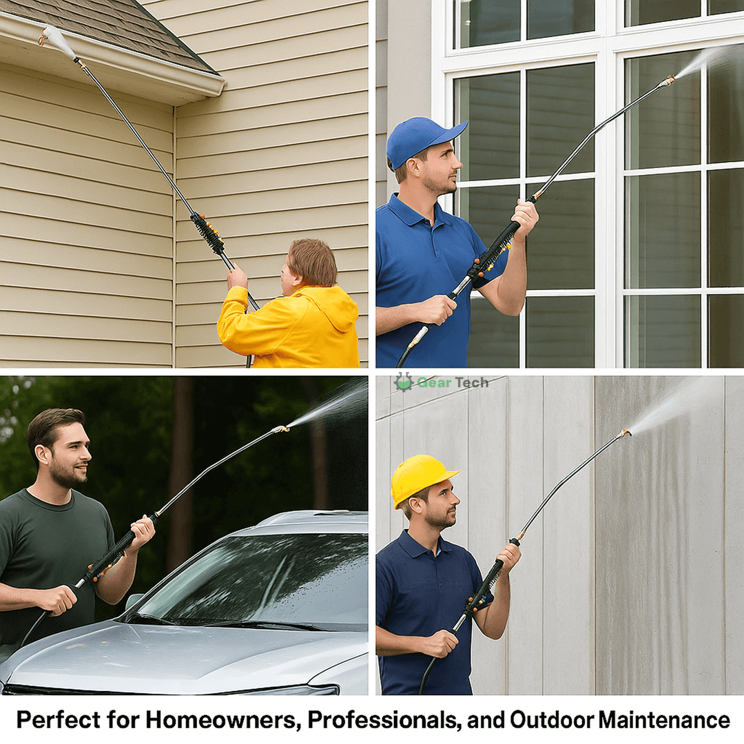Powerful 4000 PSI telescoping pressure washer wand for deep outdoor cleaning jobs.