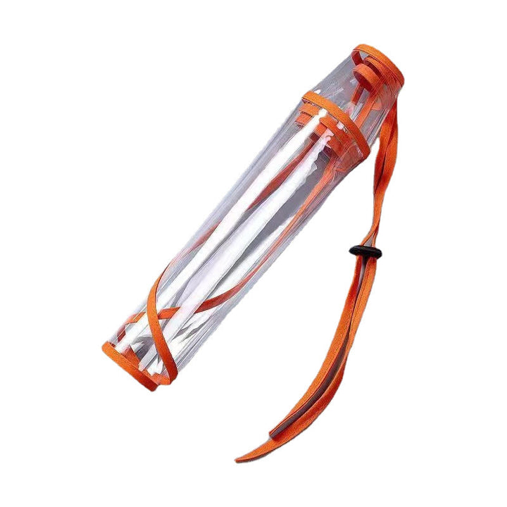 Clear PVC translucent cover for wet umbrellas, prevents water drips, keeps cars & floors dry. Drawstring closure.