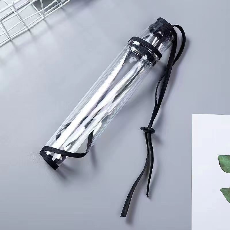 Waterproof translucent umbrella bag for wet weather, keeps your car or home clean, simple drawstring closure.