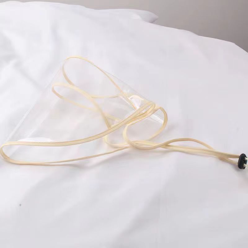 Versatile translucent umbrella storage pouch for travel or home, keeps wet weather at bay. Drawstring closure.