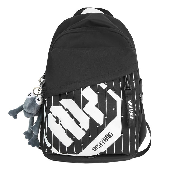 Stylish graphic design backpack with spacious compartments, perfect for students & daily urban travel.
