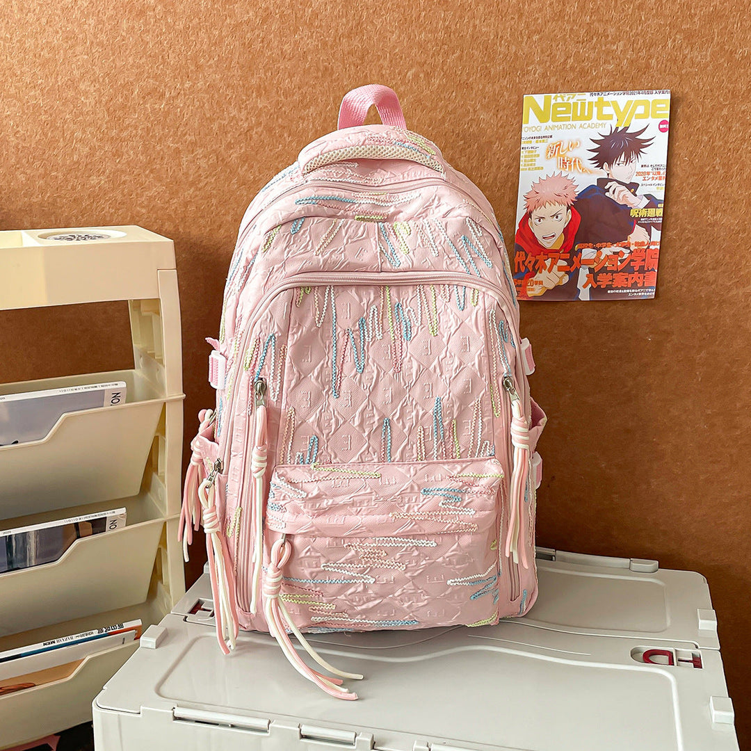 Vibrant Patterned Travel Backpack for men & women, versatile & water-resistant, perfect for daily commutes or trips.