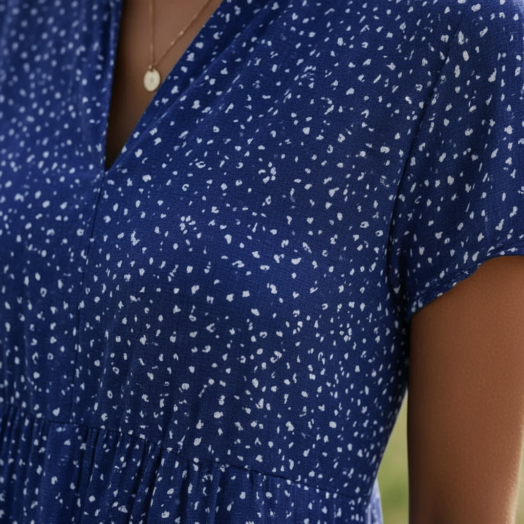 Comfortable Tansy Midi Dress fabric, soft & easy care. Perfect for versatile everyday wear.