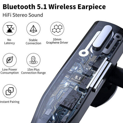 Advanced Bluetooth 5.1 Trucker Headset, wireless, with dual mic & long battery life for professional drivers.