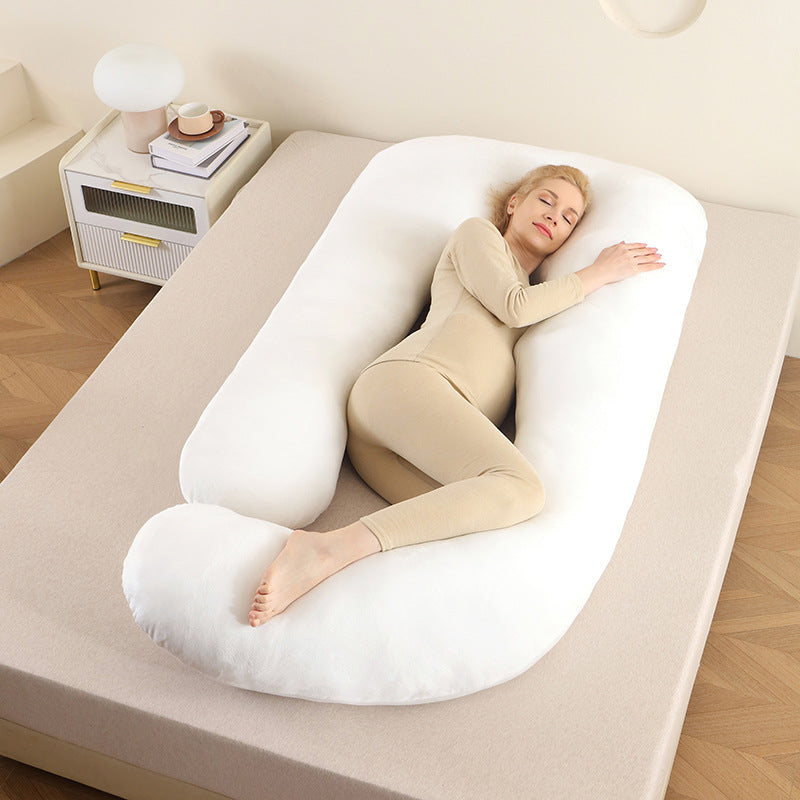 U-shaped full body support pillow for unisex ultimate sleep comfort.