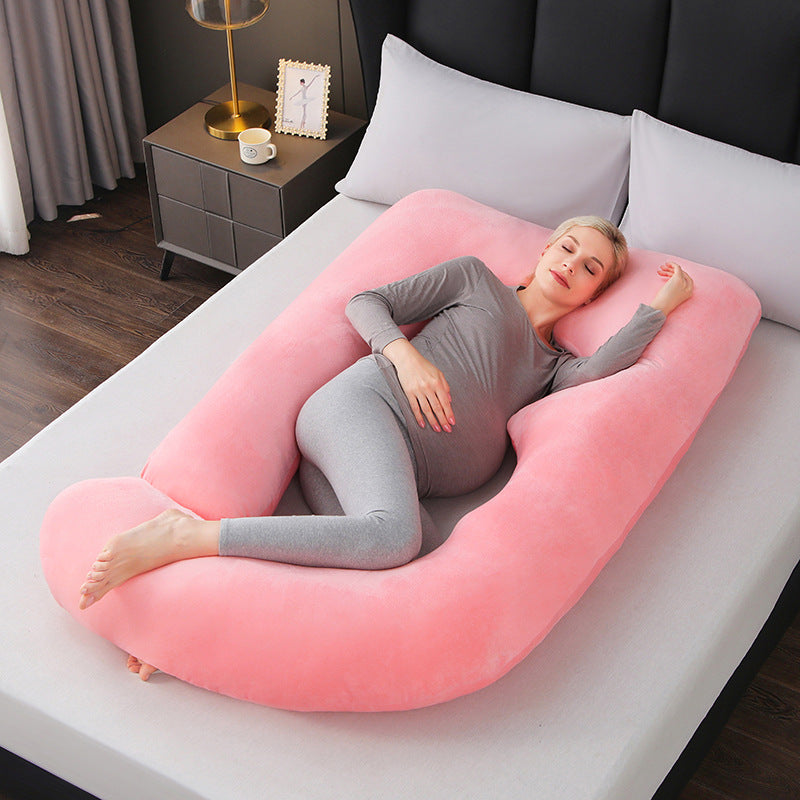 Unisex full body pillow for sleep comfort, U-shaped & supportive.