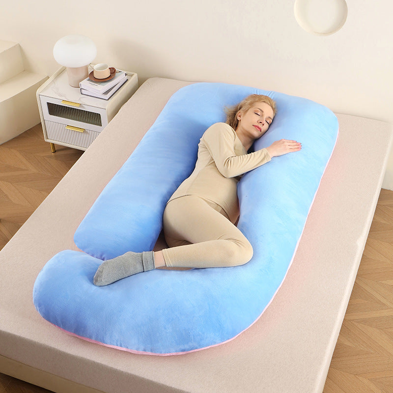 Unisex full body relaxation pillow, U-shaped, with washable cover.