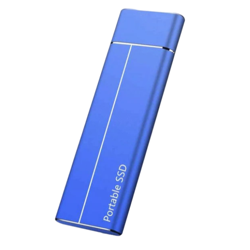 Aluminum alloy 64GB portable SSD, high-speed external drive for Mac & Windows, robust & compact.