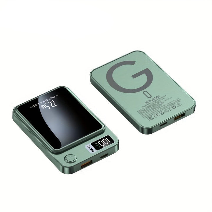Compact & slim magnetic power bank, super fast wireless charger for all your mobile devices.