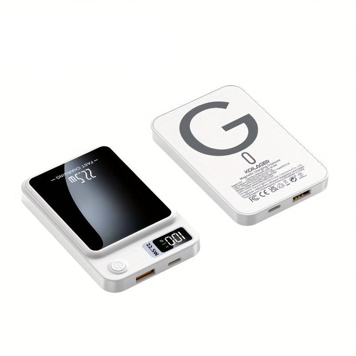 Ultra slim 10000mAh magnetic power bank, a fast wireless charging solution for travel.