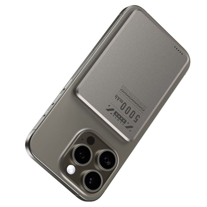 Universal magnetic power bank, a sleek and ultra-slim wireless solution.