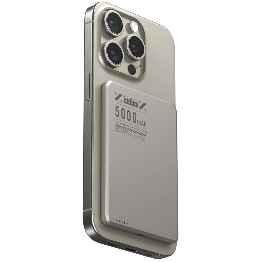 Magnetic wireless power bank, fast charging and ultra-slim for any device.