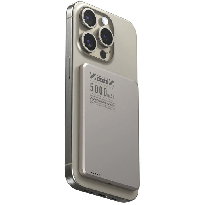 Magnetic wireless power bank, fast charging and ultra-slim for any device.