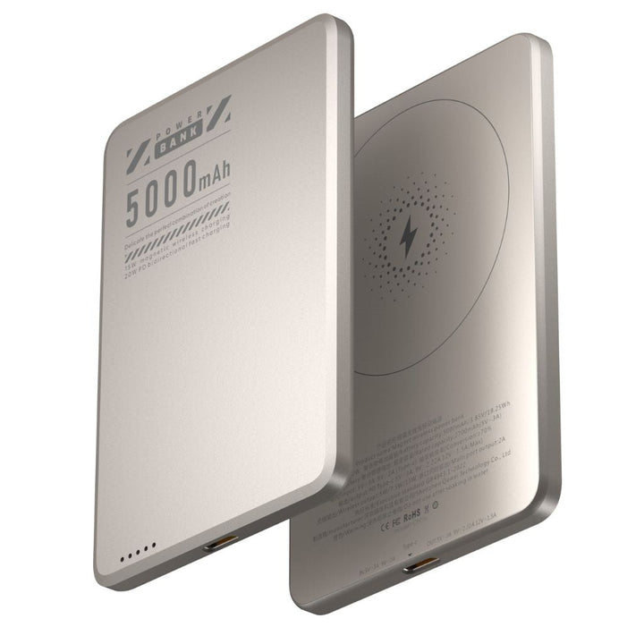 Tech accessory: Ultra-slim magnetic wireless power bank for convenient charging.