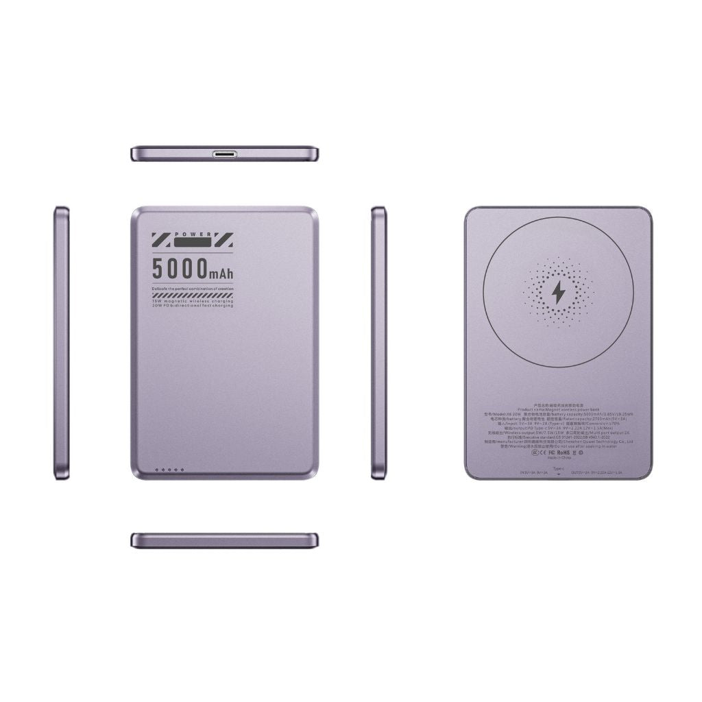 Gadget: Universal ultra-slim magnetic wireless power bank, fast charge ready.