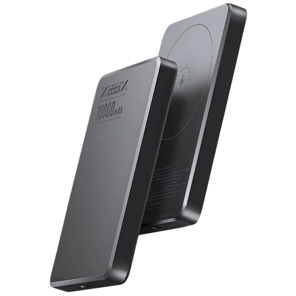 Magnetic wireless power bank, universally compatible and ultra-slim.