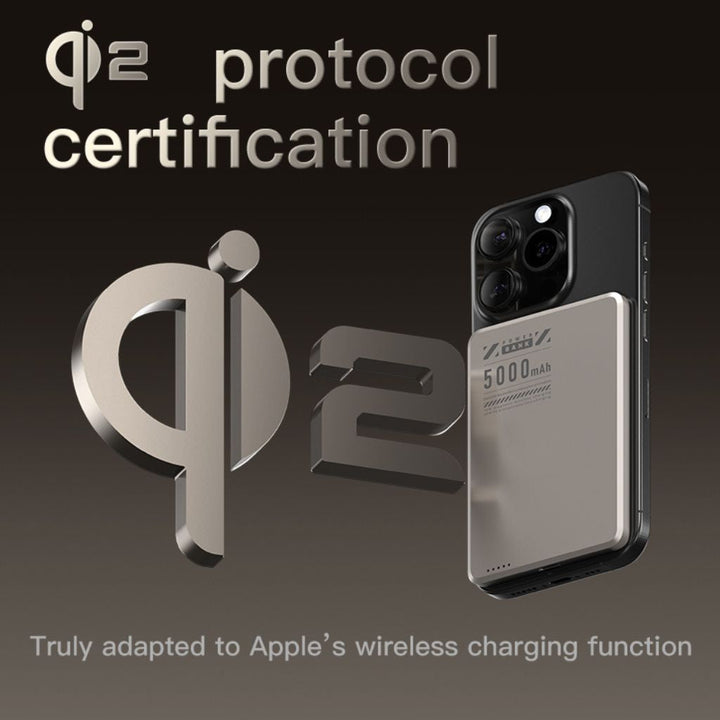 Universal magnetic wireless charger, sleek and ultra-slim for daily use.